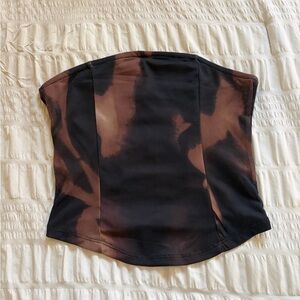 Ardene Brown and Black Strapless Tie-Dye Bustier